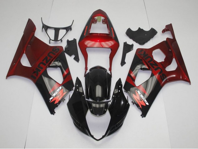 Negro Rojo Kits Completo Carenado Moto Suzuki GSXR 1000 K3 03-04 Negro Rojo Kits Completo Carenado Moto Suzuki GSXR 1000 K3 03-04