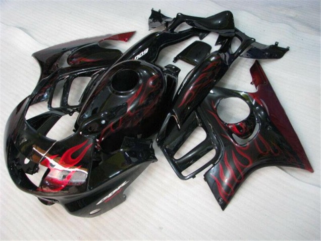Negro Rojo Llama ABS Moto Plástico Honda CBR 600 F3 95-98 Negro Rojo Llama ABS Moto Plástico Honda CBR 600 F3 95-98