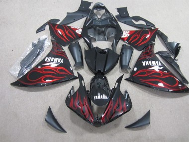 Negro Rojo Llama Blanco Calcomanía Carenado Moto Yamaha R1 09-11