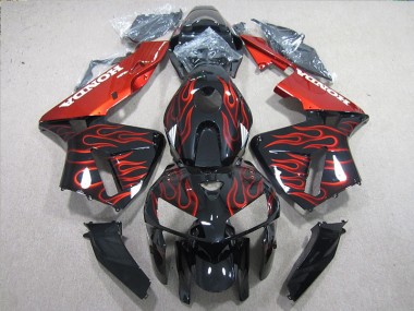 Negro Rojo Llama Carenado Moto Honda CBR 600 RR 05-06