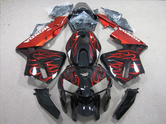 Negro Rojo Llama Carenado Moto Honda CBR 600 RR 05-06 Negro Rojo Llama Carenado Moto Honda CBR 600 RR 05-06