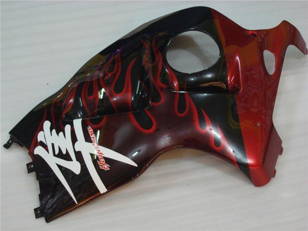 Negro Rojo Llama Carenado Moto Suzuki GSXR 1300 Hayabusa 96-07 Negro Rojo Llama Carenado Moto Suzuki GSXR 1300 Hayabusa 96-07