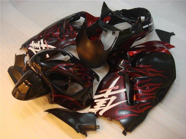 Negro Rojo Llama Carenado Moto Suzuki GSXR 1300 Hayabusa 96-07 Negro Rojo Llama Carenado Moto Suzuki GSXR 1300 Hayabusa 96-07