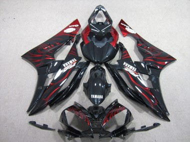 Negro Rojo Llama Kits Carenado Moto Yamaha R6 06-07