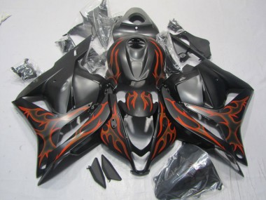 Negro Rojo Llama Kits Completo Carenado Moto ABS Honda CBR 600 RR 09-12