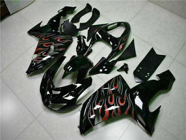 Negro Rojo Llama Kits Completo Carenado Moto Kawasaki ZX10R 06-07 Negro Rojo Llama Kits Completo Carenado Moto Kawasaki ZX10R 06-07