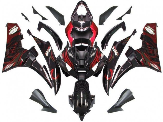 Negro Rojo Llama Kits Completo Carenado Moto Yamaha R6 06-07 Negro Rojo Llama Kits Completo Carenado Moto Yamaha R6 06-07