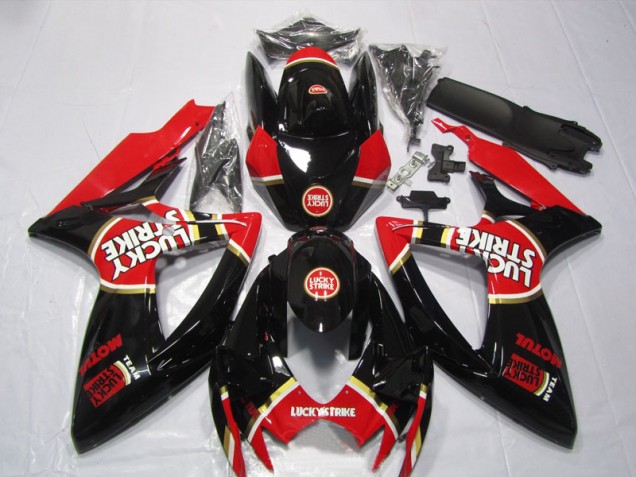 Negro Rojo Lucky Strike Motul Carenado Moto Suzuki GSXR 600 K6 06-07 Negro Rojo Lucky Strike Motul Carenado Moto Suzuki GSXR 600 K6 06-07