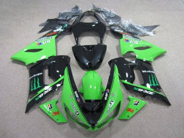 Negro Verde 3M Touch4 Monster Carenado Moto Kawasaki ZX6R 05-06