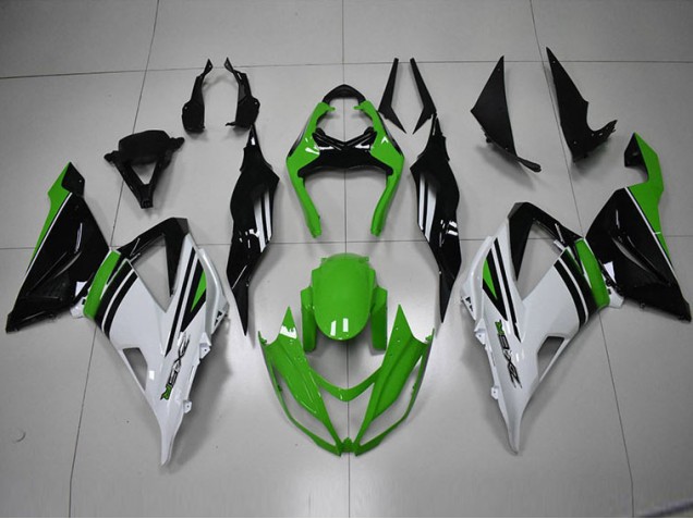 Negro Verde Blanco Carenado Moto Kawasaki ZX6R 13-18 Negro Verde Blanco Carenado Moto Kawasaki ZX6R 13-18