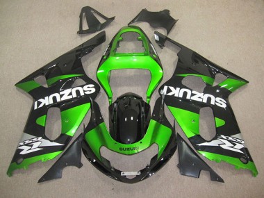 Negro Verde Inyección Kits Carenado Moto Suzuki GSXR 600 K1 K2 K3 01-03