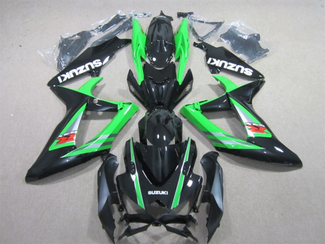 Negro Verde Kit Carenado ABS Completo Suzuki GSXR 600 K6 06-07 Negro Verde Kit Carenado ABS Completo Suzuki GSXR 600 K6 06-07