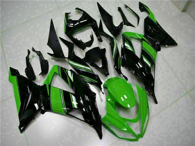 Negro Verde Kit Completo Carenado Moto Kawasaki ZX6R 13-18 Negro Verde Kit Completo Carenado Moto Kawasaki ZX6R 13-18