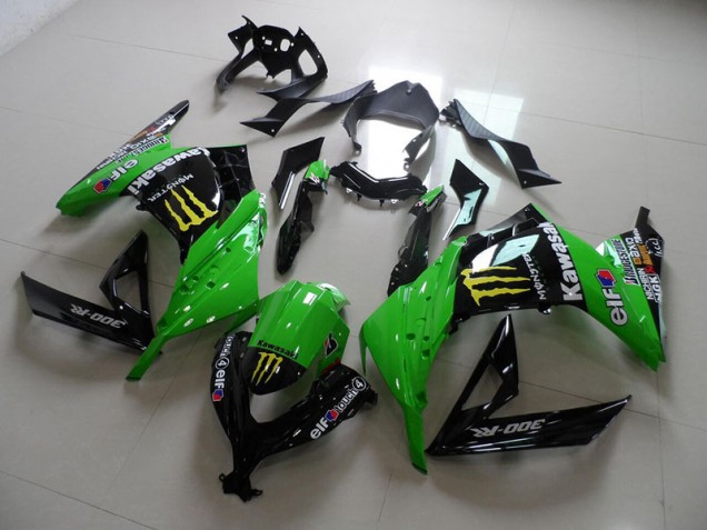 Negro Verde Monster Carenado Moto Kawasaki ZX 300R 13-16 Negro Verde Monster Carenado Moto Kawasaki ZX 300R 13-16