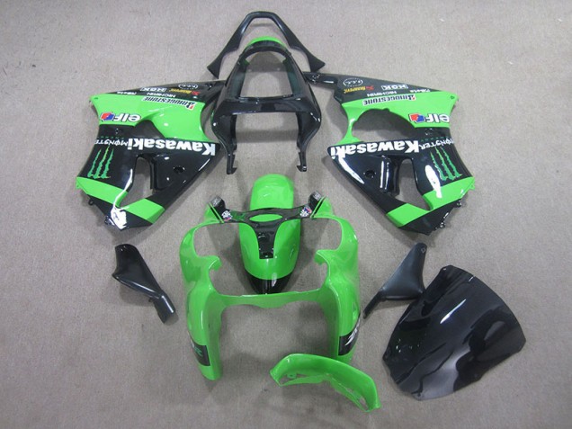 Negro Verde Monster Carenado Moto Kawasaki ZX6R 00-02 Negro Verde Monster Carenado Moto Kawasaki ZX6R 00-02