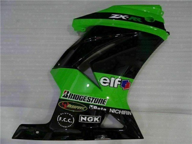 Negro Verde Plástico Moto Kawasaki EX250 08-12 Negro Verde Plástico Moto Kawasaki EX250 08-12