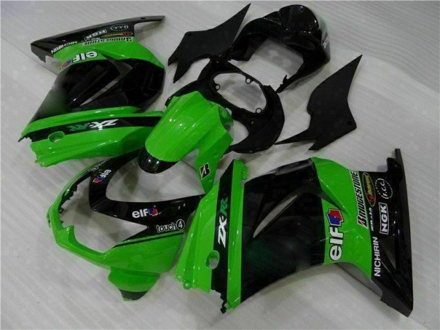 Negro Verde Plástico Moto Kawasaki EX250 08-12 Negro Verde Plástico Moto Kawasaki EX250 08-12
