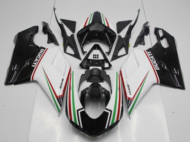 Negro Verde Y blanco Carenado Moto Ducati 848 1098 1198 07-14 Negro Verde Y blanco Carenado Moto Ducati 848 1098 1198 07-14