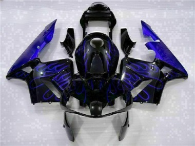 Negro con Azul Llama Carenado Moto Honda CBR 600 RR 03-04