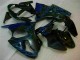 Negro con Azul Llama Carenado Moto Kawasaki ZX6R 00-02 Negro con Azul Llama Carenado Moto Kawasaki ZX6R 00-02