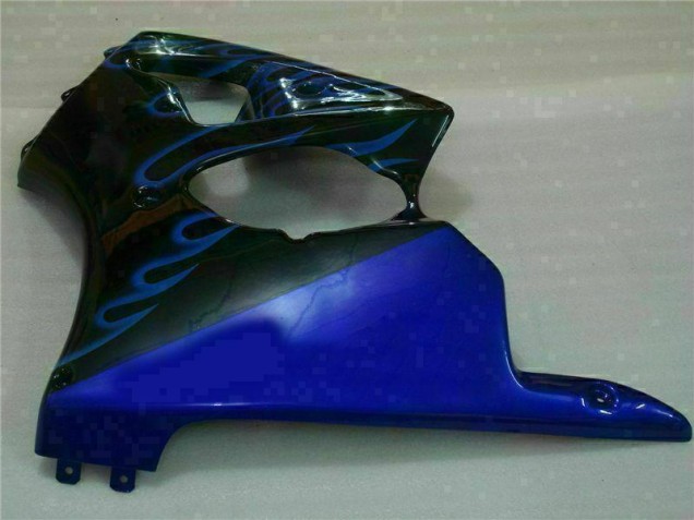 Negro con Azul Llama Carenado Moto Kawasaki ZX6R 00-02 Negro con Azul Llama Carenado Moto Kawasaki ZX6R 00-02