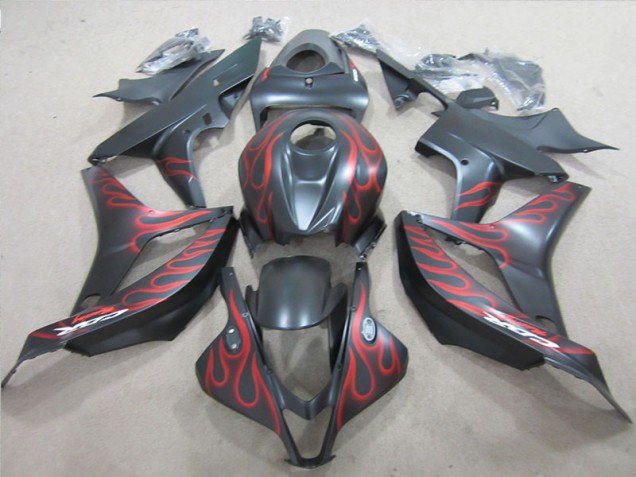 Negro con Rojo Llama Carenado Moto Honda CBR 600 RR 07-08 Negro con Rojo Llama Carenado Moto Honda CBR 600 RR 07-08