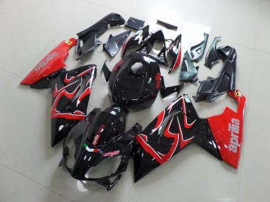 Negro y rojo Kit Carenado Inyección Aprilia RS 125 06-11