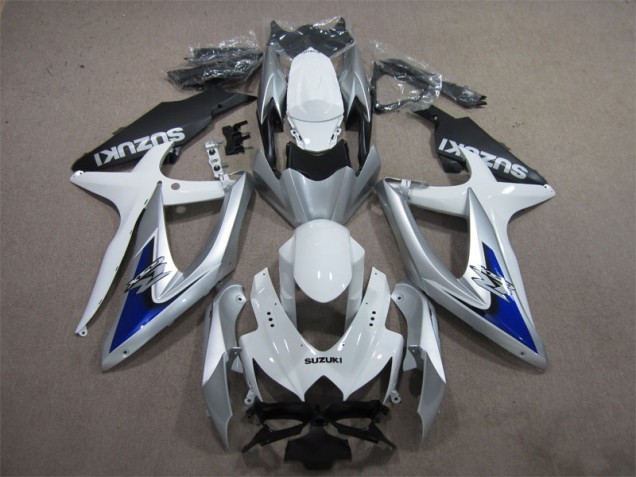 Plata Azul Blanco Carenado Moto Suzuki GSXR 600 K8 08-10 Plata Azul Blanco Carenado Moto Suzuki GSXR 600 K8 08-10