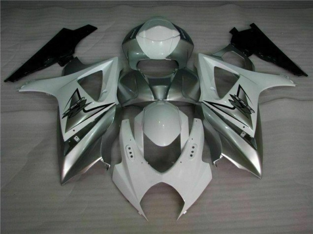 Plata Blanco Carenado Moto Suzuki GSXR 1000 K7 07-08 Plata Blanco Carenado Moto Suzuki GSXR 1000 K7 07-08