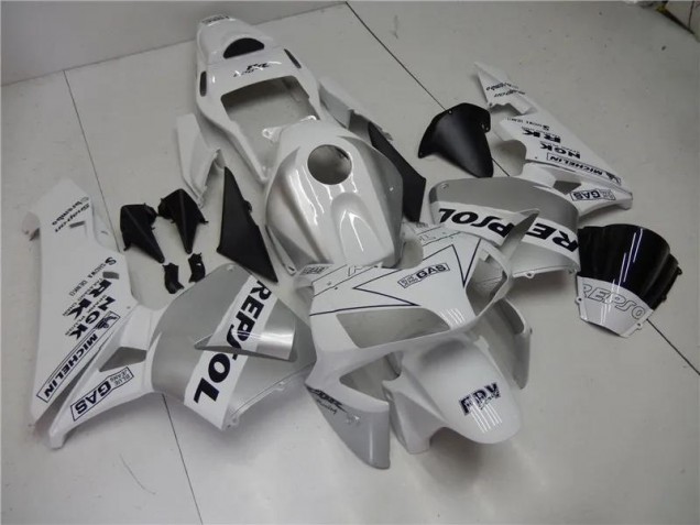 Plata Blanco Negro Repsol Carenado Moto Honda CBR 600 RR 03-04 Plata Blanco Negro Repsol Carenado Moto Honda CBR 600 RR 03-04