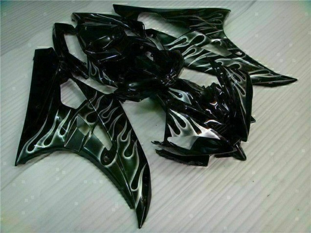 Plata Llama Negro Carenado Moto Yamaha R6 06-07 Plata Llama Negro Carenado Moto Yamaha R6 06-07