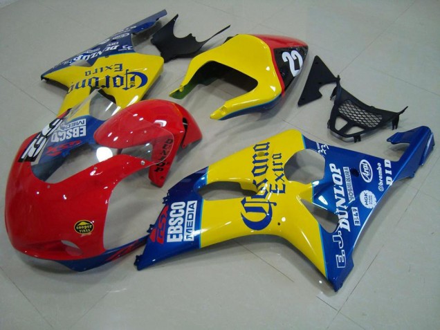 Rojo Amarillo Azul Corona Carrera Carenado Moto Suzuki GSXR 1000 K1 00-02 Rojo Amarillo Azul Corona Carrera Carenado Moto Suzuki GSXR 1000 K1 00-02