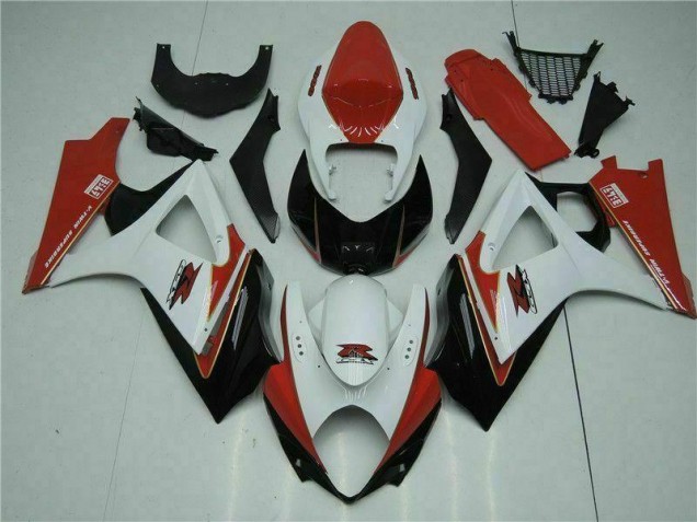 Rojo Blanco ABS Moto Plástica Suzuki GSXR 1000 K7 07-08 Rojo Blanco ABS Moto Plástica Suzuki GSXR 1000 K7 07-08