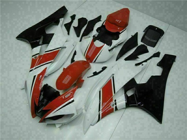 Rojo Blanco ABS Moto Plástico Yamaha R6 06-07 Rojo Blanco ABS Moto Plástico Yamaha R6 06-07