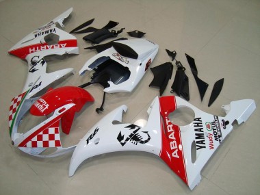 Rojo Blanco ABS Moto Plásticos Yamaha R6 03-05