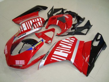 Rojo Blanco Carenado Moto & Plástico Ducati 848 1098 1198 07-14