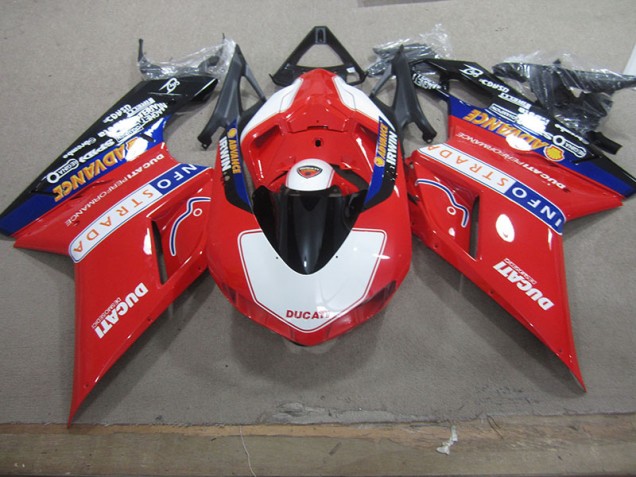 Rojo Blanco Info Strada Carenado Moto Ducati 1098 07-14 Rojo Blanco Info Strada Carenado Moto Ducati 1098 07-14