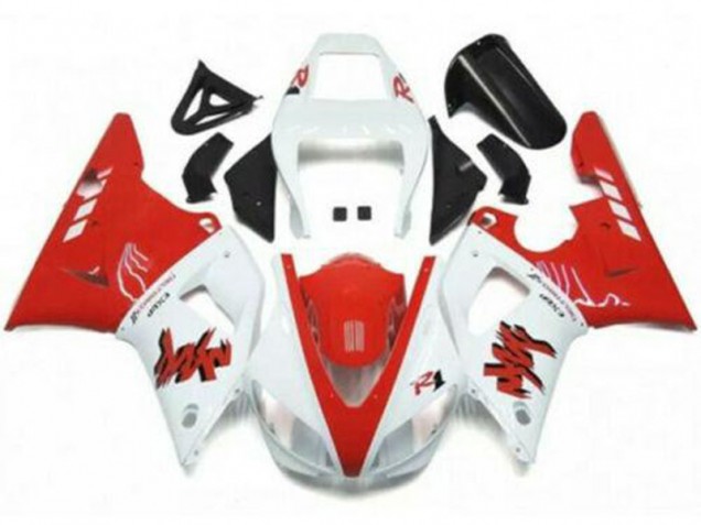 Rojo Blanco Kit Completo Carenado Moto Yamaha R1 98-99 Rojo Blanco Kit Completo Carenado Moto Yamaha R1 98-99
