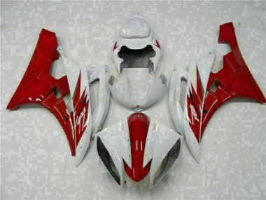 Rojo Blanco Kits Completo Carenado Moto ABS Yamaha R6 06-07