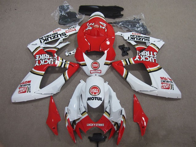 Rojo Blanco Lucky Strike Motul Carenado Moto Suzuki GSXR 600 K6 06-07 Rojo Blanco Lucky Strike Motul Carenado Moto Suzuki GSXR 600 K6 06-07