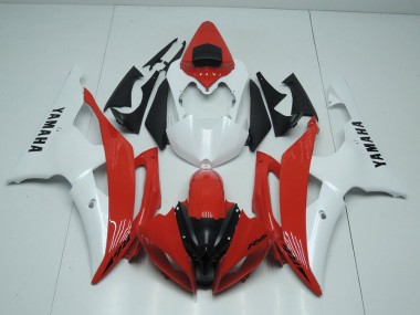 Rojo & Blanco Perla Carenado Moto Yamaha R6 08-16
