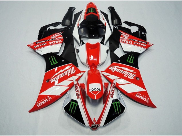 Rojo Blanco Rocol Carenado Moto Yamaha R1 12-14 Rojo Blanco Rocol Carenado Moto Yamaha R1 12-14