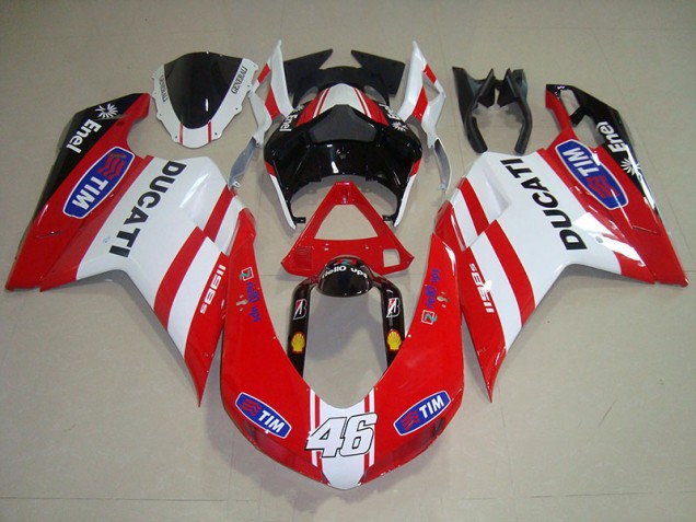Rojo Blanco Tim 46 Carenado Moto Ducati 1098 07-14 Rojo Blanco Tim 46 Carenado Moto Ducati 1098 07-14