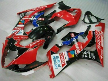 Rojo Kits ABS Carenado Motocicleta Suzuki GSXR 1000 K3 03-04