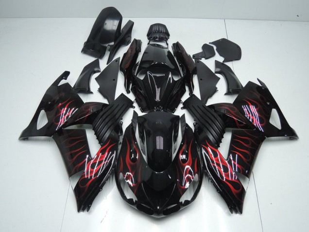 Rojo Llama Carenado Moto Kawasaki ZX14R ZZR 1400 06-11 Rojo Llama Carenado Moto Kawasaki ZX14R ZZR 1400 06-11