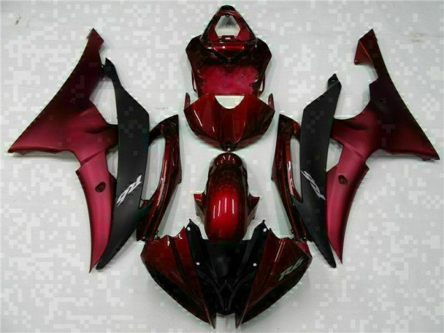 Rojo Negro ABS Moto Plástico Yamaha R6 08-16 Rojo Negro ABS Moto Plástico Yamaha R6 08-16