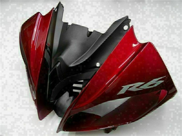 Rojo Negro ABS Moto Plástico Yamaha R6 08-16 Rojo Negro ABS Moto Plástico Yamaha R6 08-16