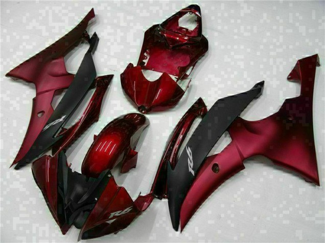 Rojo Negro ABS Moto Plástico Yamaha R6 08-16 Rojo Negro ABS Moto Plástico Yamaha R6 08-16