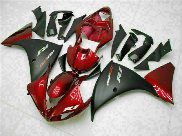 Rojo Negro ABS Moto Plásticos Yamaha R1 09-11 Rojo Negro ABS Moto Plásticos Yamaha R1 09-11
