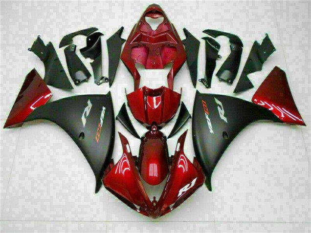 Rojo Negro ABS Moto Plásticos Yamaha R1 09-11 Rojo Negro ABS Moto Plásticos Yamaha R1 09-11